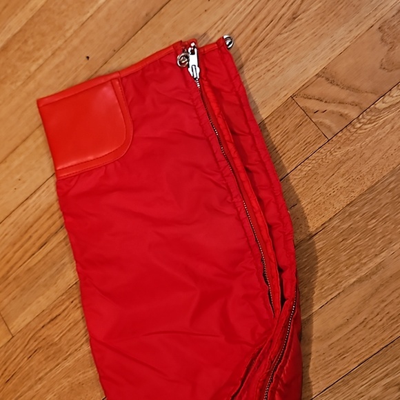 VINTAGE OBERMEYER SIDE ZIPPER SNOWPANTS RED NYLON - Picture 7 of 10